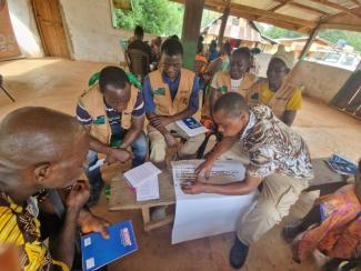 Participant from the training doing group execise.