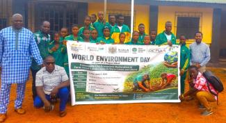 Students celebrate World Environment Day 2026 in Suakoko District, Bong County. 